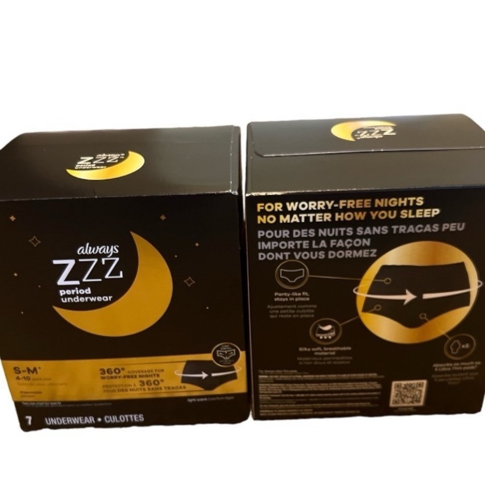 Always ZZZ Period Underwear - Black and Gold